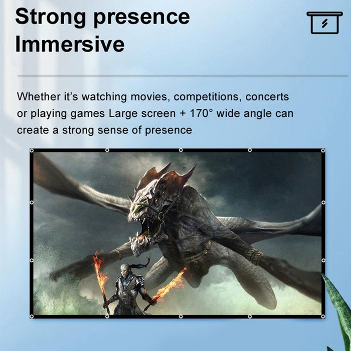 Folding Milk Silk Polyester Projector Film Curtain - Size 120 Inch 4:3 Projection Area 240 X 180Cm