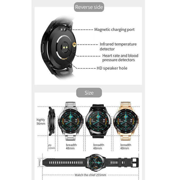 1.3 Inch Full Fit Smart Watch With Sleep Heart Rate And Temperature Monitoring