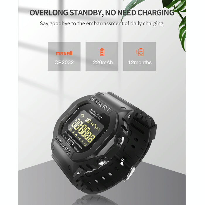 1.21 Inch Waterproof Smart Watch With Lcd Screen 50M Info Reminder Remote Cam Sport Record