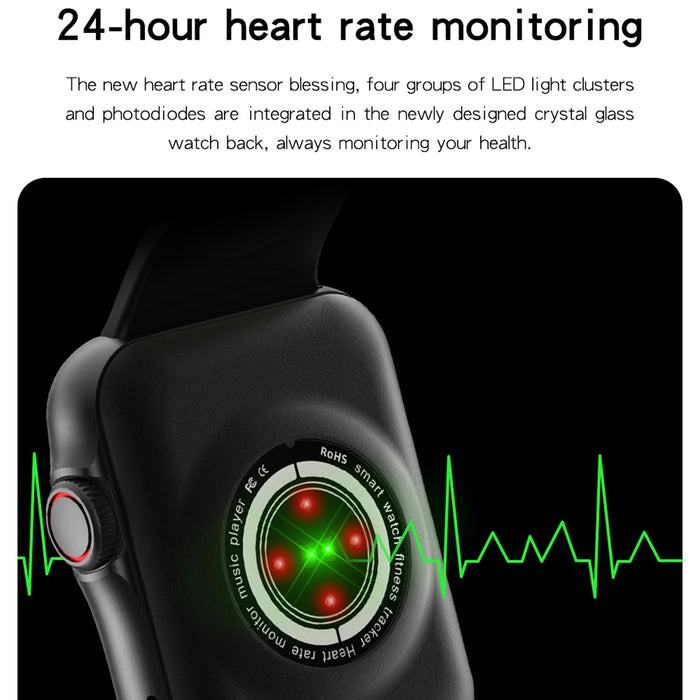 1.6 Inch Waterproof Smart Watch With Ips Colour Screen Sport Sleep Heart Rate Monitoring