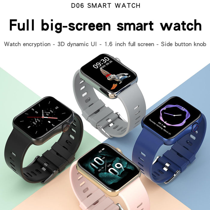 1.6 Inch Waterproof Smart Watch With Ips Colour Screen Sport Sleep Heart Rate Monitoring