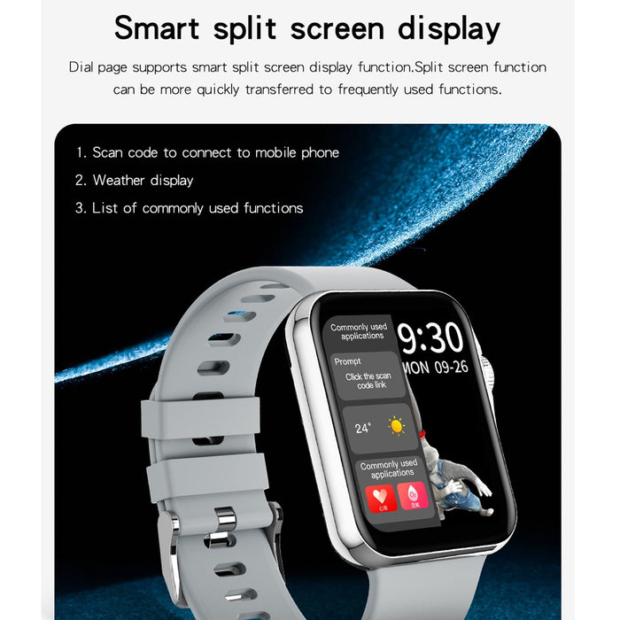 1.6 Inch Waterproof Smart Watch With Ips Colour Screen Sport Sleep Heart Rate Monitoring