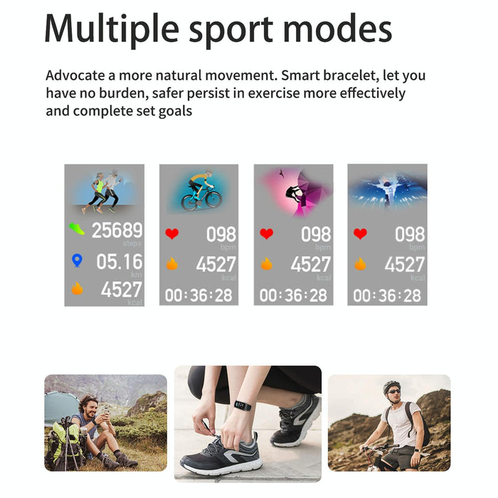 Hd Screen Bluetooth Earphone Smart Bracelet Rose Gold