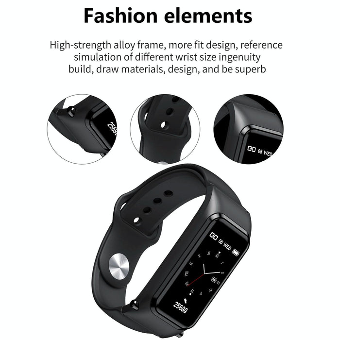 Hd Screen Bluetooth Earphone Smart Bracelet Rose Gold