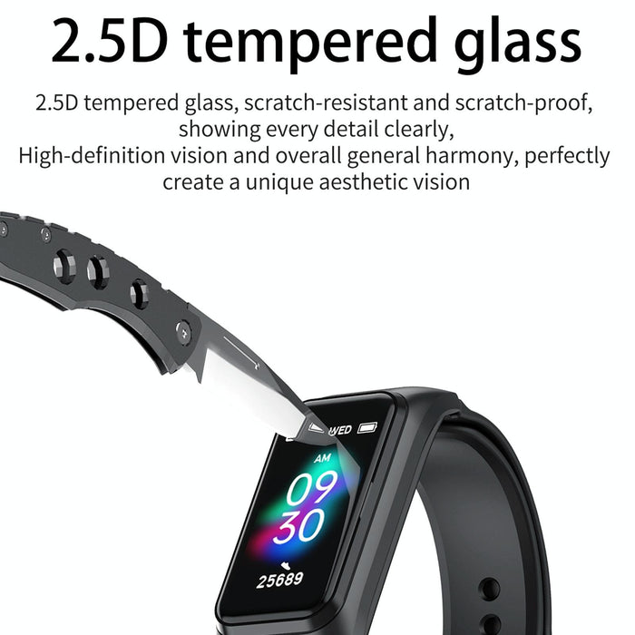 Hd Screen Bluetooth Earphone Smart Bracelet Rose Gold