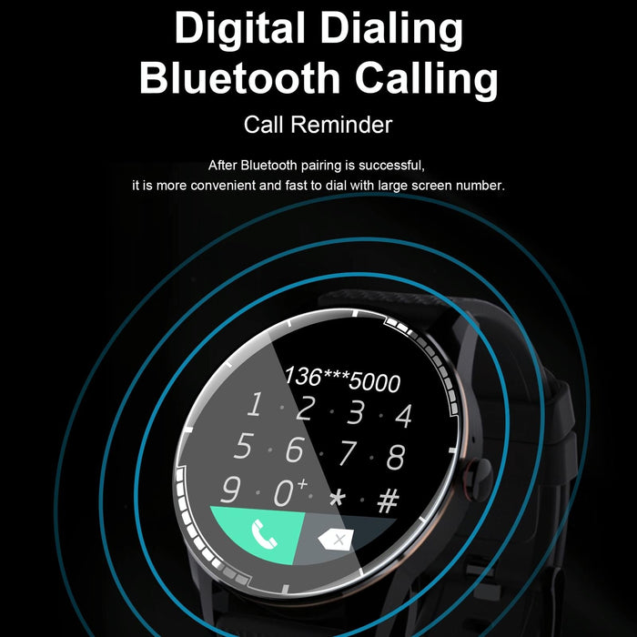 1.28 Inch Touch Screen Ip67 Waterproof Smart Watch Support Bluetooth Call / Sleep Monitoring / Heart Rate Monitoring Black