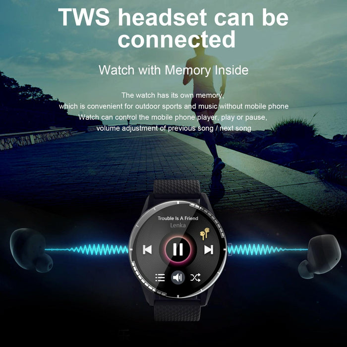 1.28 Inch Touch Screen Ip67 Waterproof Smart Watch Support Bluetooth Call / Sleep Monitoring / Heart Rate Monitoring Black