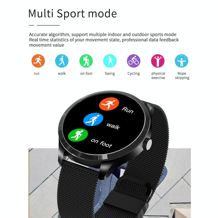 1.28 Inch Ips Colour Screen Ip67 Waterproof Smart Watch Support Blood Pressure Monitoring / Heart Rate Monitoring / Sleep Monitoring