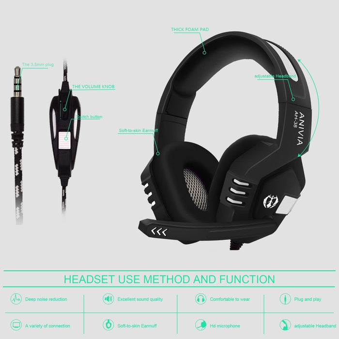 3.5Mm Wired Gaming Headset With Mic Black / Silver