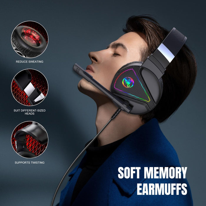 Rgb Stereo Gaming Headset With Mic Black