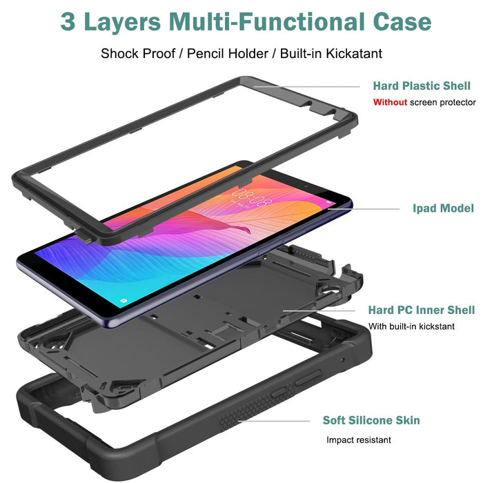 Shockproof Silicone + Pc Case With Holder