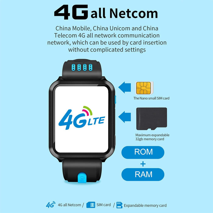 1.54 Inch Full-Fit Screen Dual Cameras Smart Phone Watch Support Sim Card / Gps Tracking / Real-Time Trajectory / Temperature Monitoring 1Gb & 16Gb