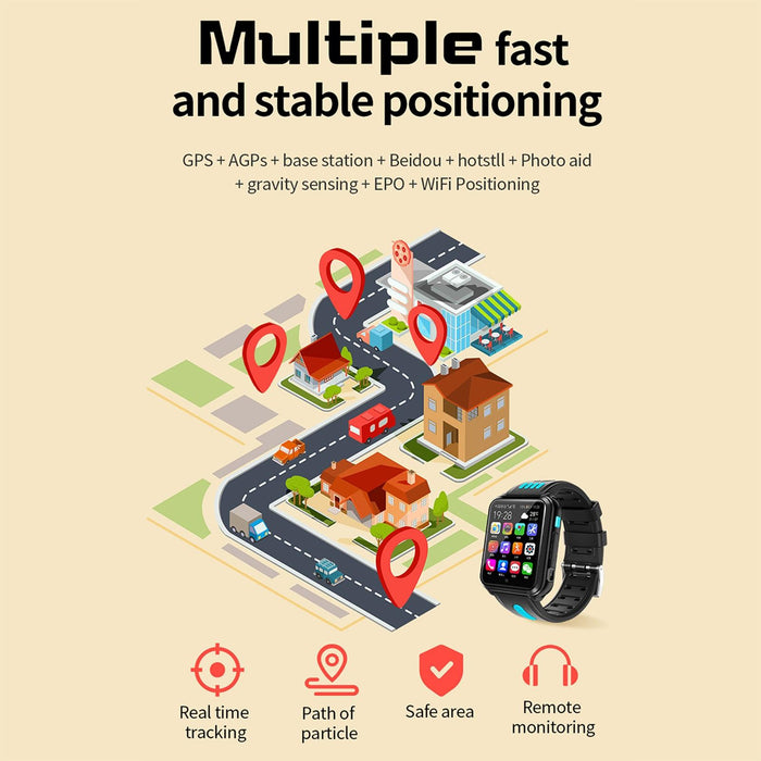 1.54 Inch Full-Fit Screen Dual Cameras Smart Phone Watch Support Sim Card / Gps Tracking / Real-Time Trajectory / Temperature Monitoring 1Gb & 16Gb