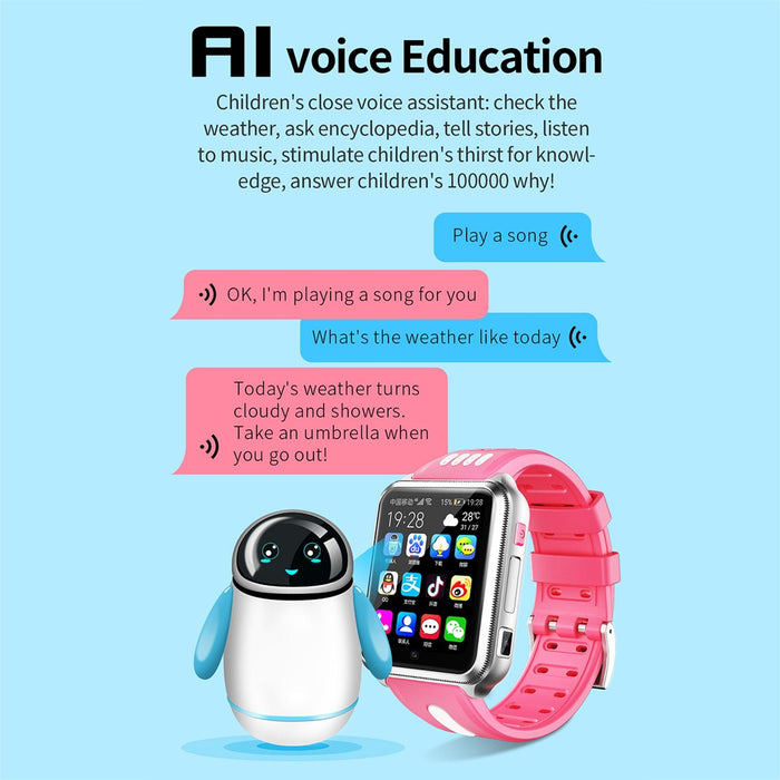 1.54 Inch Full-Fit Screen Dual Cameras Smart Phone Watch Support Sim Card / Gps Tracking / Real-Time Trajectory / Temperature Monitoring 1Gb & 16Gb