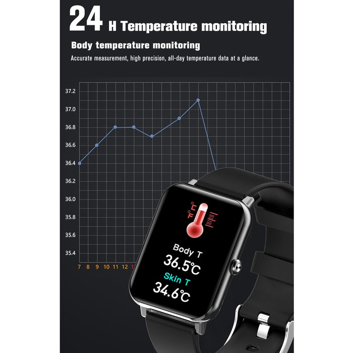 1.69 Inch Tft Screen Ip67 Waterproof Smart Watch Support Body Temperature Monitoring / Sleep Monitoring / Heart Rate Monitoring / Incoming Call Reminder
