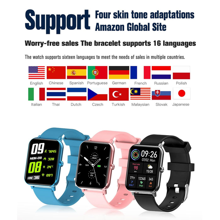 1.69 Inch Tft Screen Ip67 Waterproof Smart Watch Support Body Temperature Monitoring / Sleep Monitoring / Heart Rate Monitoring / Incoming Call Reminder