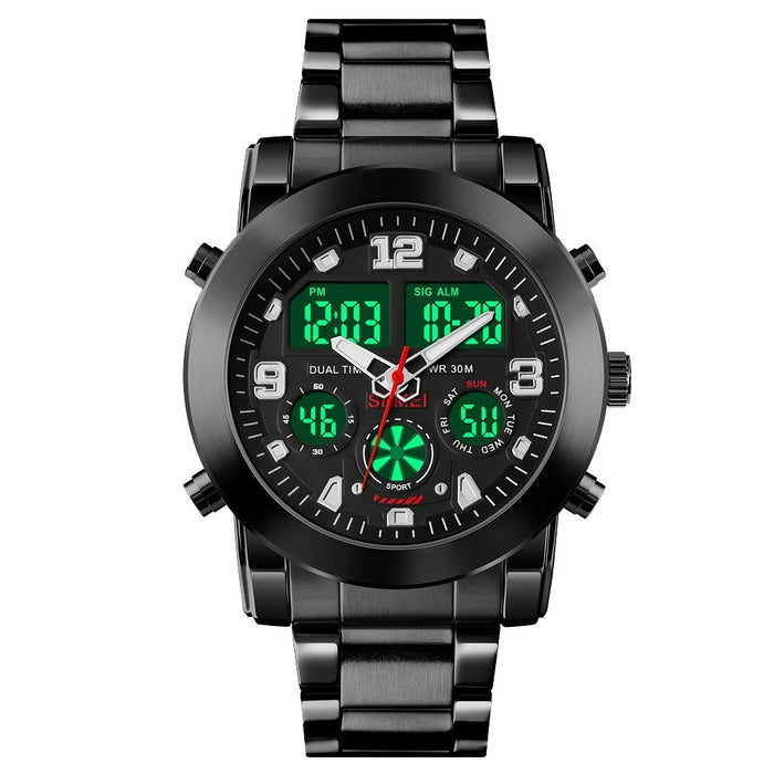 1642 Three-Time Display Luminous Electronic Watch