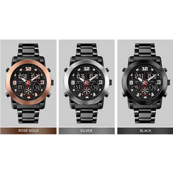 1642 Three-Time Display Luminous Electronic Watch