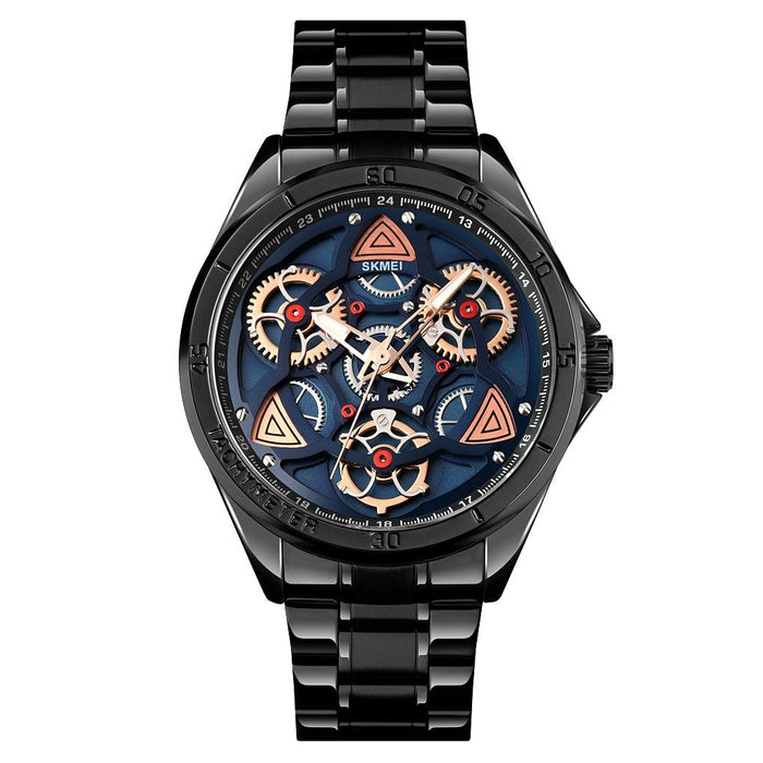 1678 Men Waterproof Quartz Watch With Rotatable Gear Dial