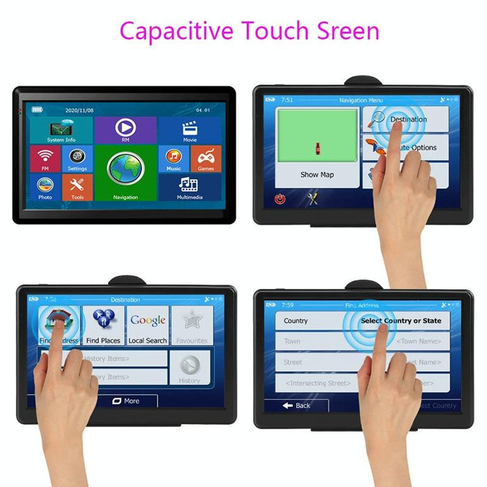 7 Inch Car Gps Navigator 8G + 128M Resistive Screen Australia Map Fm / Tf Card Support