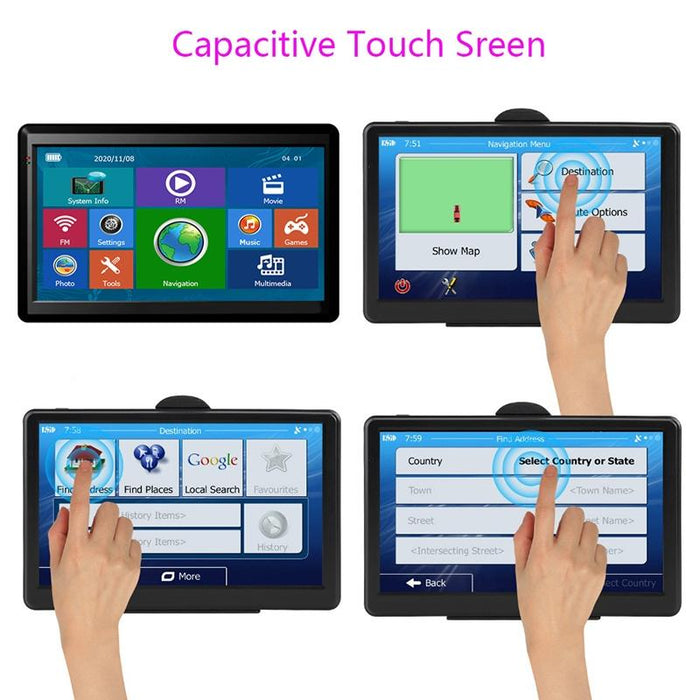 7 Inch Car Gps Navigator - 8G + 128M Resistive Screen Fm / Tf Card North America Map