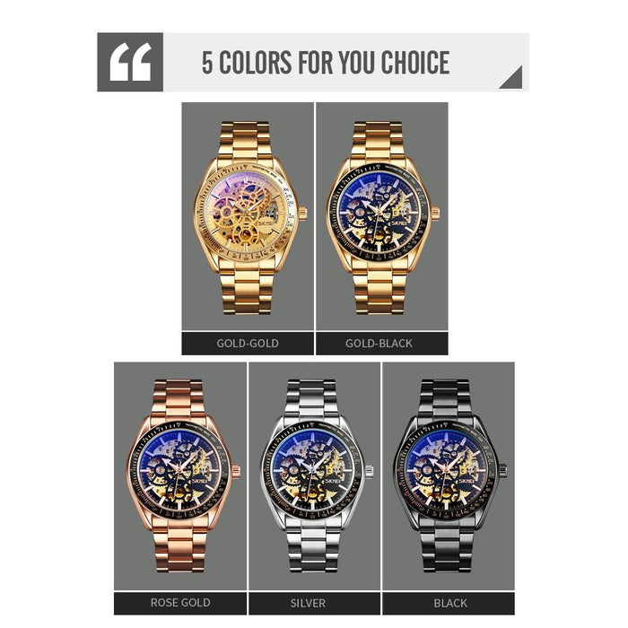 9194 Men Mechanical Gear Dial Automatic Mechanical Watch