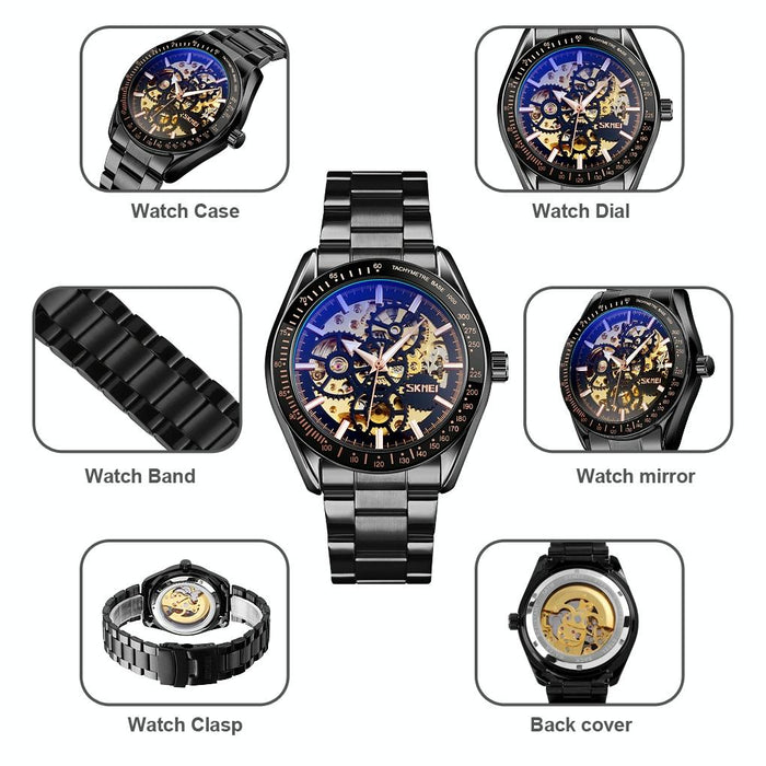 9194 Men Mechanical Gear Dial Automatic Mechanical Watch