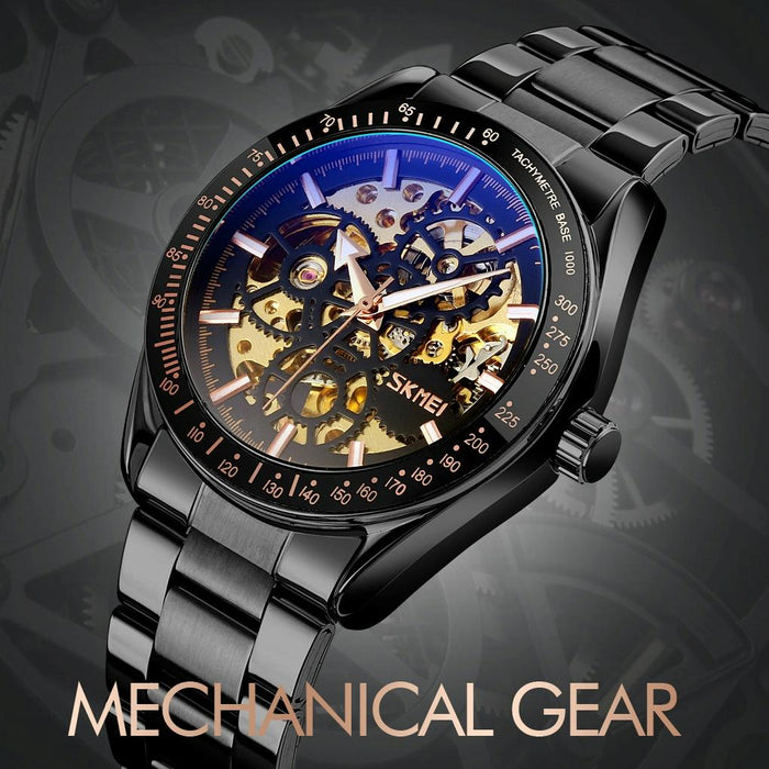9194 Men Mechanical Gear Dial Automatic Mechanical Watch