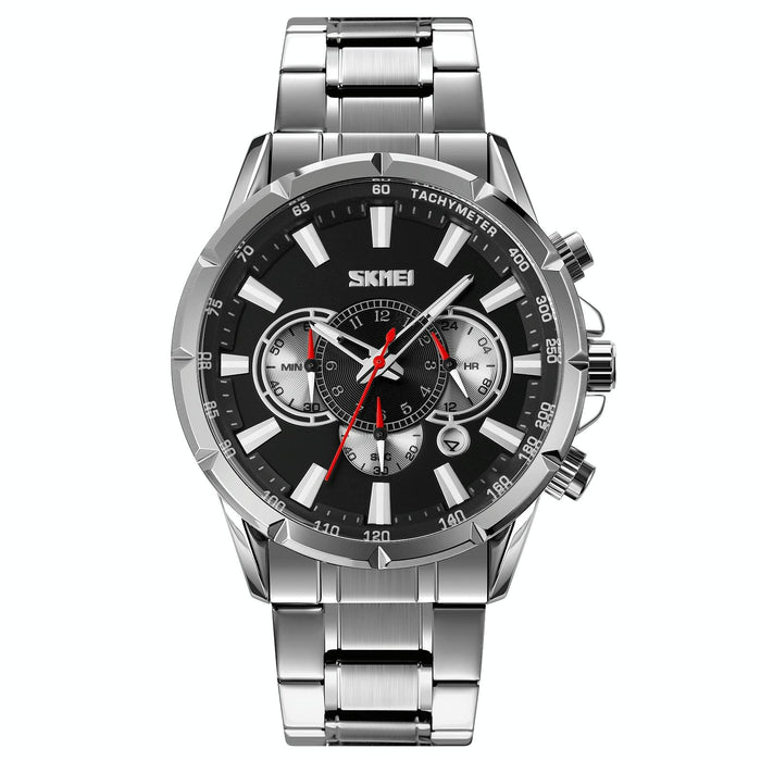 9241 Men Calendar Stainless Steel Strap Quartz Watch