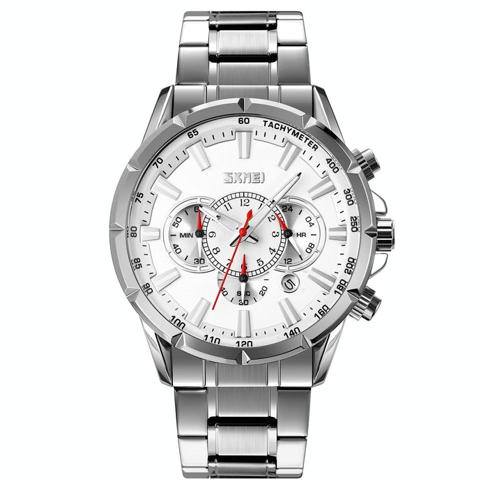 9241 Men Calendar Stainless Steel Strap Quartz Watch