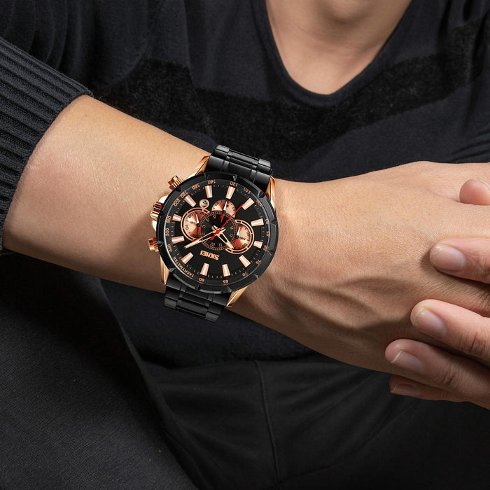 9241 Men Calendar Stainless Steel Strap Quartz Watch