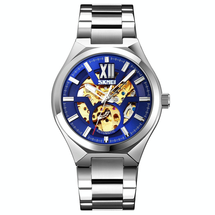 9258 Men Two-Colour Stainless Steel Strap Automatic Mechanical Watch