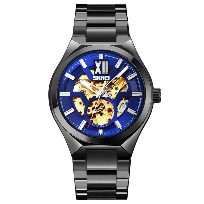 9258 Men Two-Colour Stainless Steel Strap Automatic Mechanical Watch
