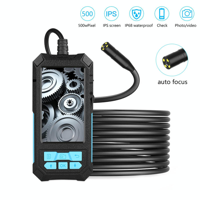 14Mm 4.5 Inch Hd 500W Autofocus Camera Endoscope Portable Waterproof Industrial Pipe Endoscope Hard Cable Length 5M