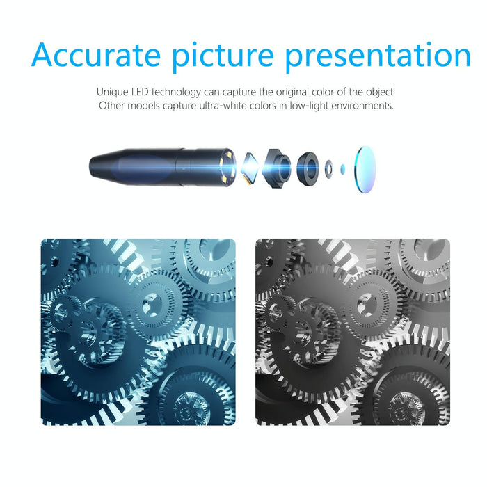 11Mm 4.5 Inch Hd 500W Autofocus Camera Endoscope Portable Waterproof Industrial Pipe Endoscope Hard Cable Length 10M