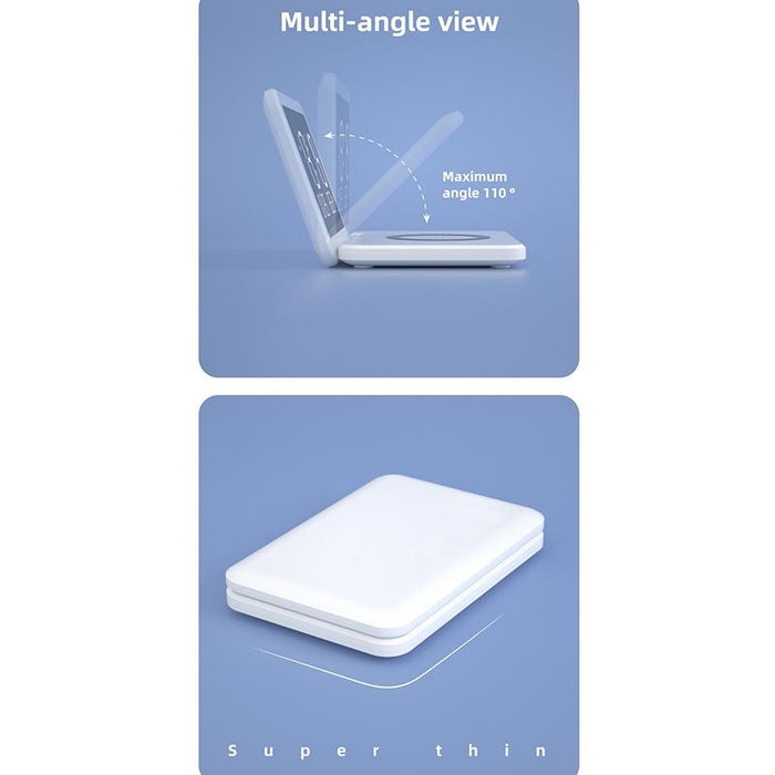 Foldable Desk Calendar Clock With Wireless Charger & Alarm