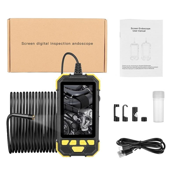 3.9Mm Single Lens Hand-Held Hard-Wire Endoscope With 4.3-Inch Ips Colour Lcd Screen Cable Length 3.5M Yellow