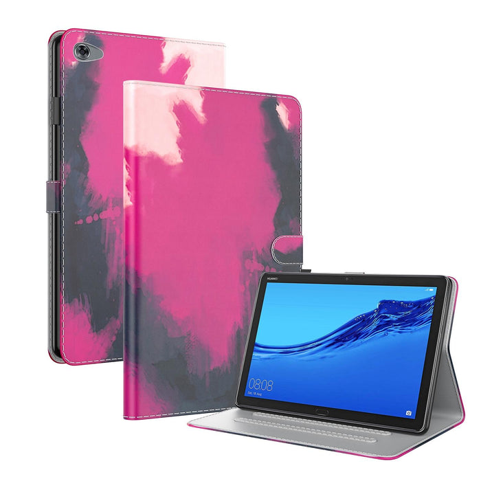 Watercolor Pattern Pu Leather Flip Case With Holder