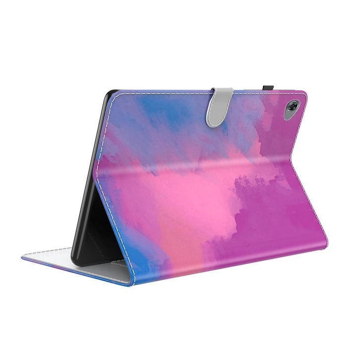 Watercolor Pattern Pu Leather Flip Case With Holder