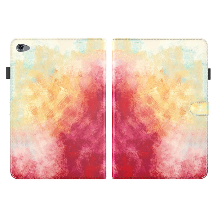 Watercolor Pattern Pu Leather Flip Case With Holder