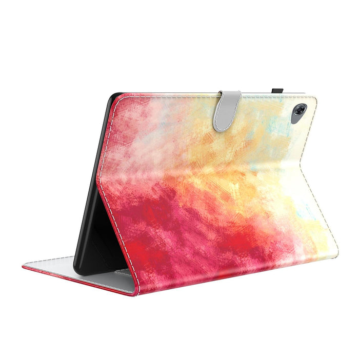 Watercolor Pattern Pu Leather Flip Case With Holder