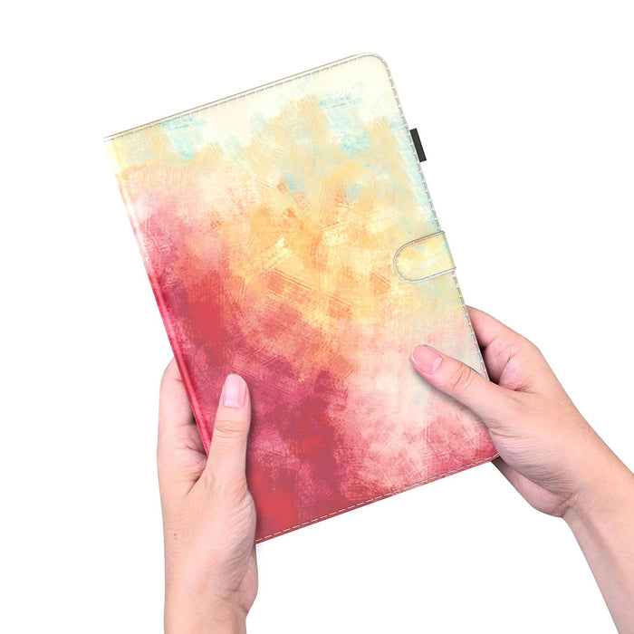 Watercolor Pattern Pu Leather Flip Case With Holder