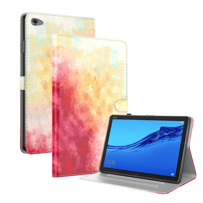Watercolor Pattern Pu Leather Flip Case With Holder