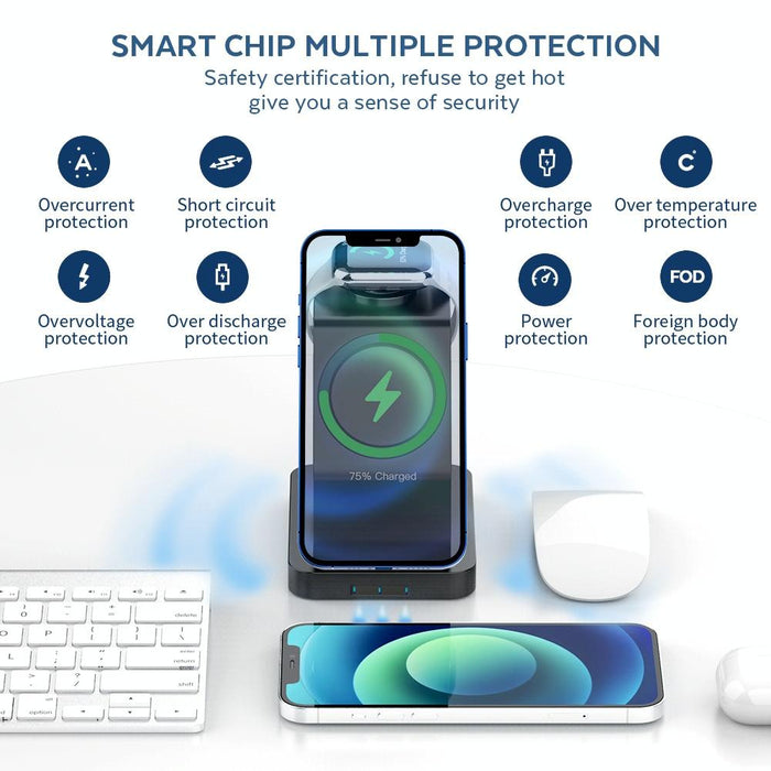 3 In 1 Magnetic Wireless Charger For Iphone Iwatch Airpods