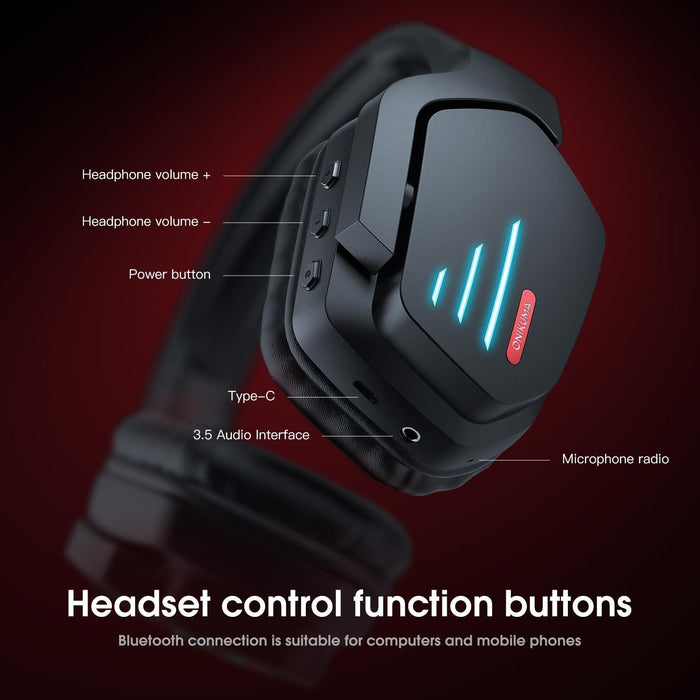 Adjustable Bass Gaming Bluetooth Headset With Mic