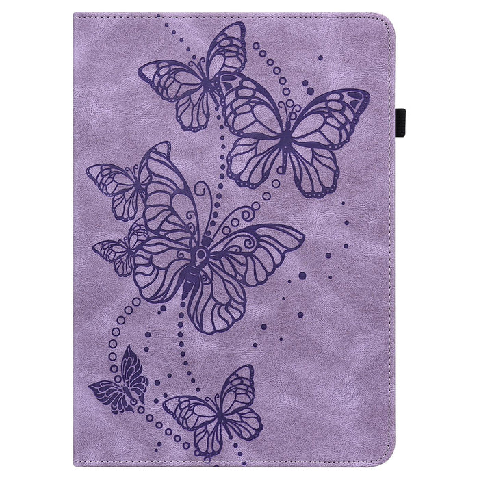 Butterfly Pattern Leather Tablet Case Horizontal Flip