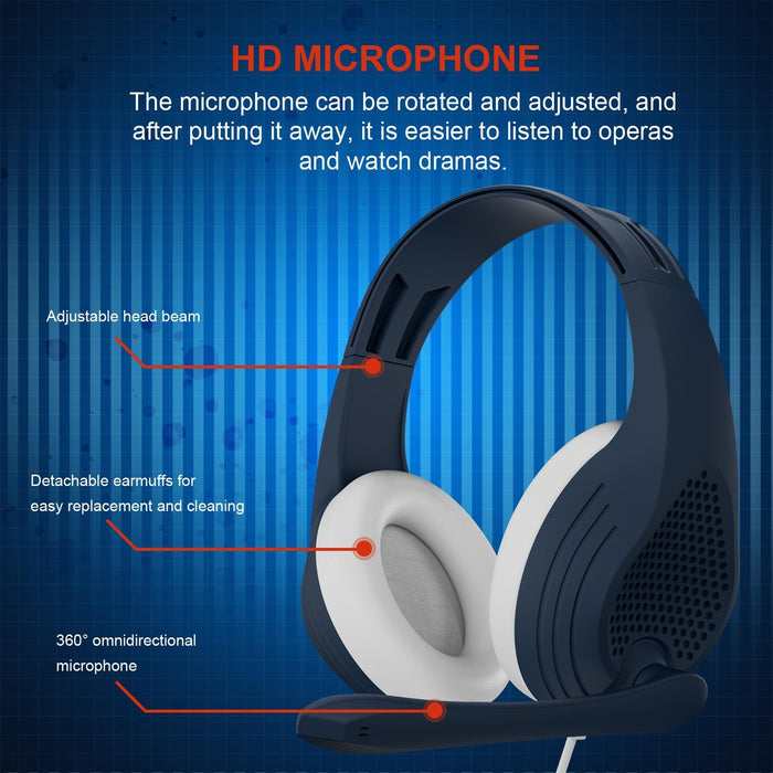 Adjustable Gaming Headset With Mic 3.5Mm Port