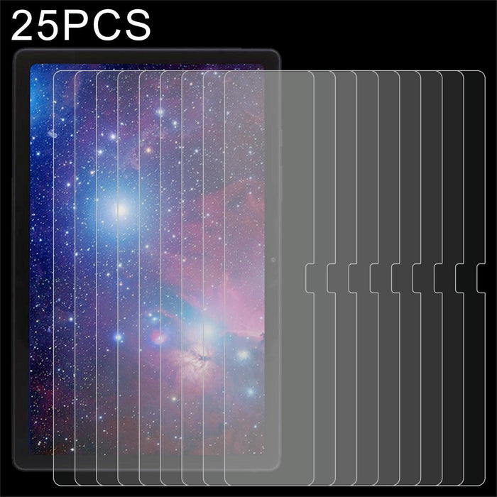 25Pcs 9H 2.5D Explosion-Proof Tempered Tablet Glass Film For Samsung Galaxy Tab A8 / X200 / X205 / Galaxy Tab A8 10.5 2021 / Chiwei Hipad X Pro 10.5 / Blackview Tab 15 / 15 Pro / Hotwav Tab R5 / Tab R6 Pro
