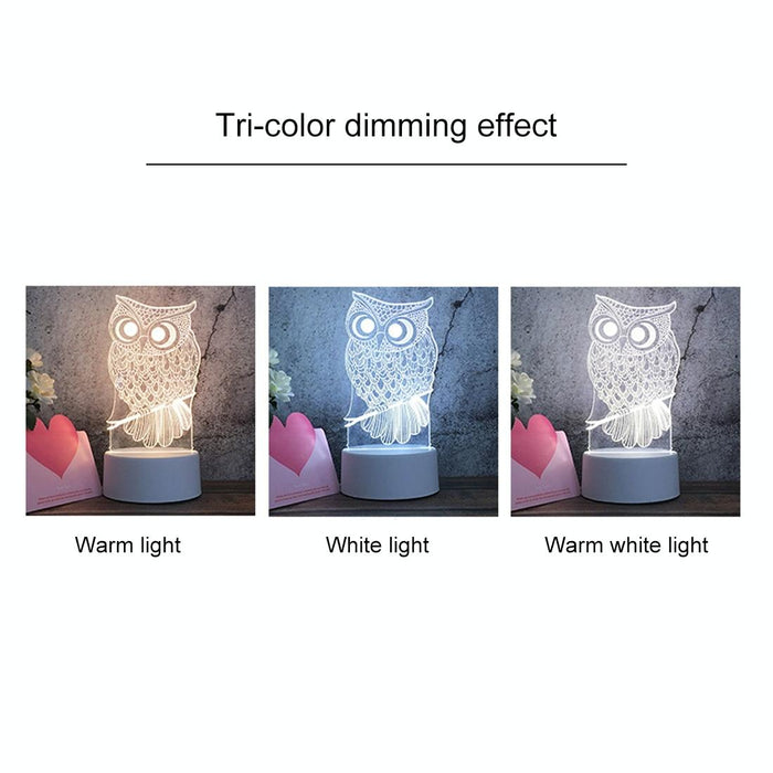 3D Tricolour Led Night Light Love Balloon Bear Shape White-Warm-Warm White