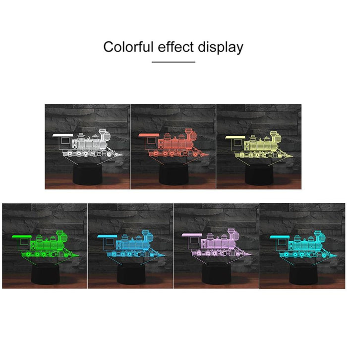 3D Led Night Light Locomotive 2 16 Colours Remote Control